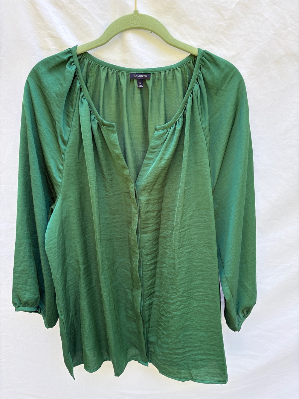 Talbots Emerald Green Peasant Tunic
